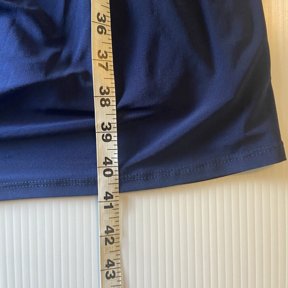 Lauren Ralph Lauren Sz 12 Dress Blue Cowl Neck Cocktail Elegant Office Stretch - Picture 10 of 10
